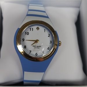 NWOT Kate Spade Blue White Striped Watch
